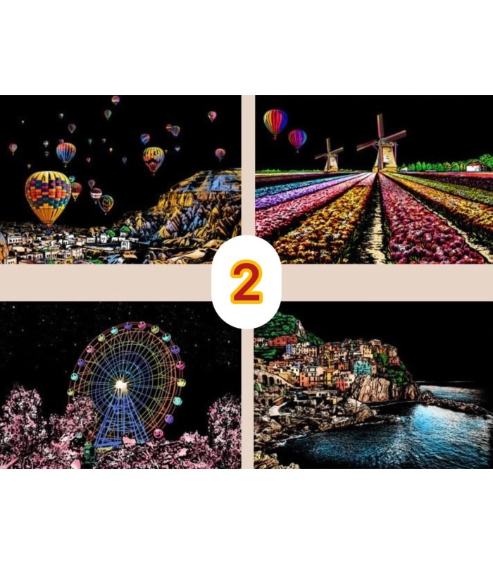 تابلو اسکرچی سایز آ4  Scratch Art Sheets A4