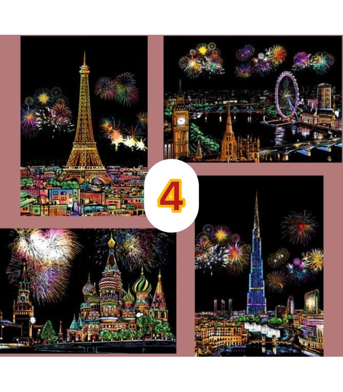 تابلو اسکرچی سایز آ4  Scratch Art Sheets A4