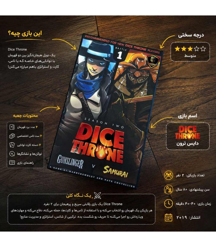 بازی دایس ترون فصل دوم مبارزه اول Dice Throne S2 B1