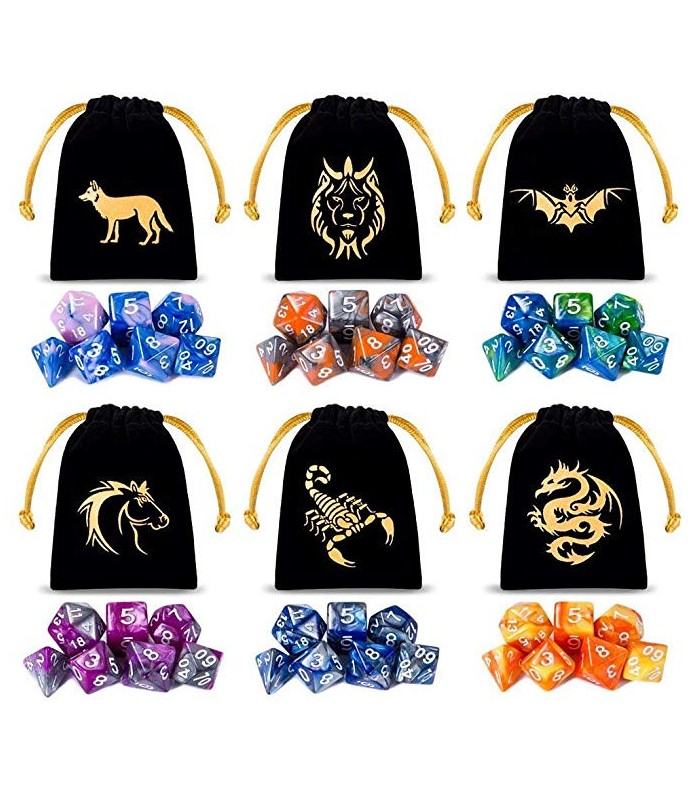 تاس D&D با کیسه جیر طرح دار