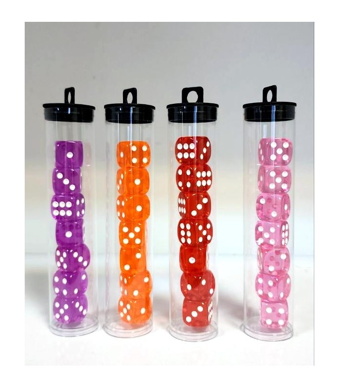 تاس شش وجهی خارجی 16 میل شفاف dice 16m