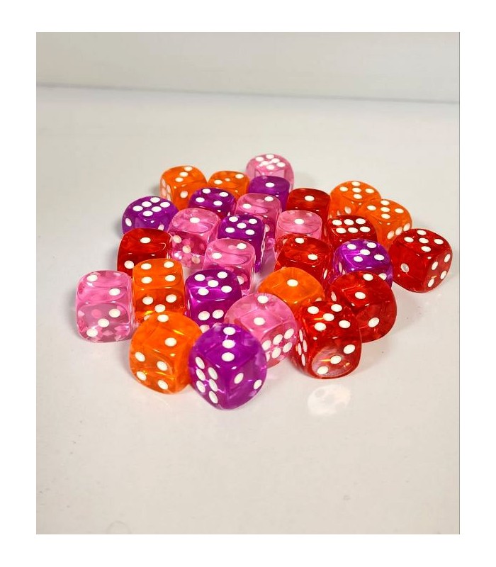 تاس شش وجهی خارجی 16 میل شفاف dice 16m