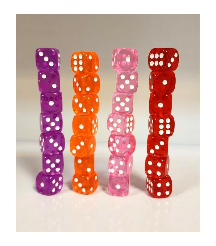 تاس شش وجهی خارجی 16 میل شفاف dice 16m