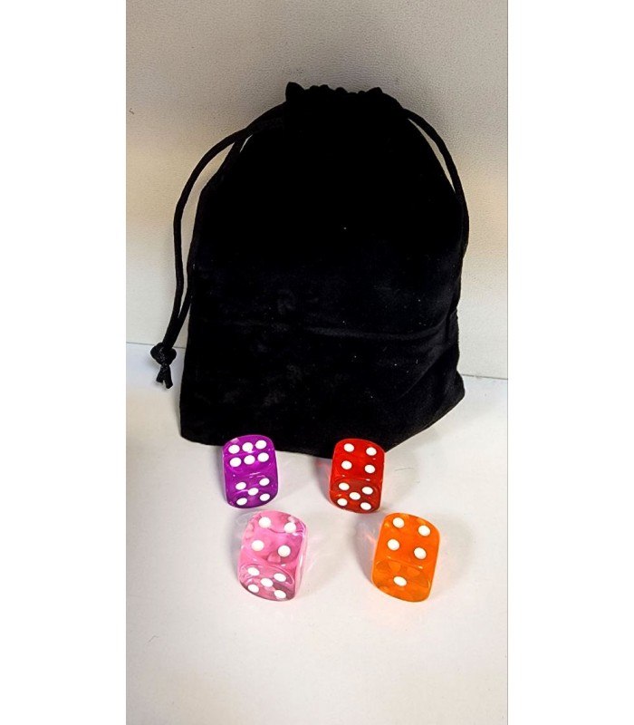 تاس شش وجهی خارجی 16 میل شفاف dice 16m