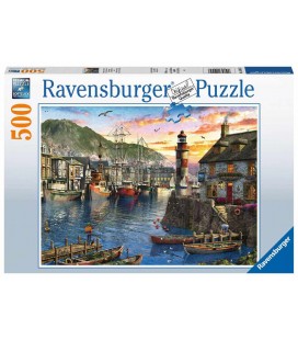 پازل 500 تکه غروب در بندر sunrise at the port 500 ravensburger