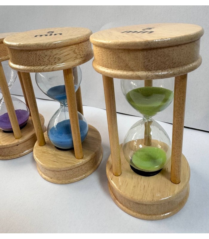 ساعت شنی چوبی گرد 5 دقیقه ای