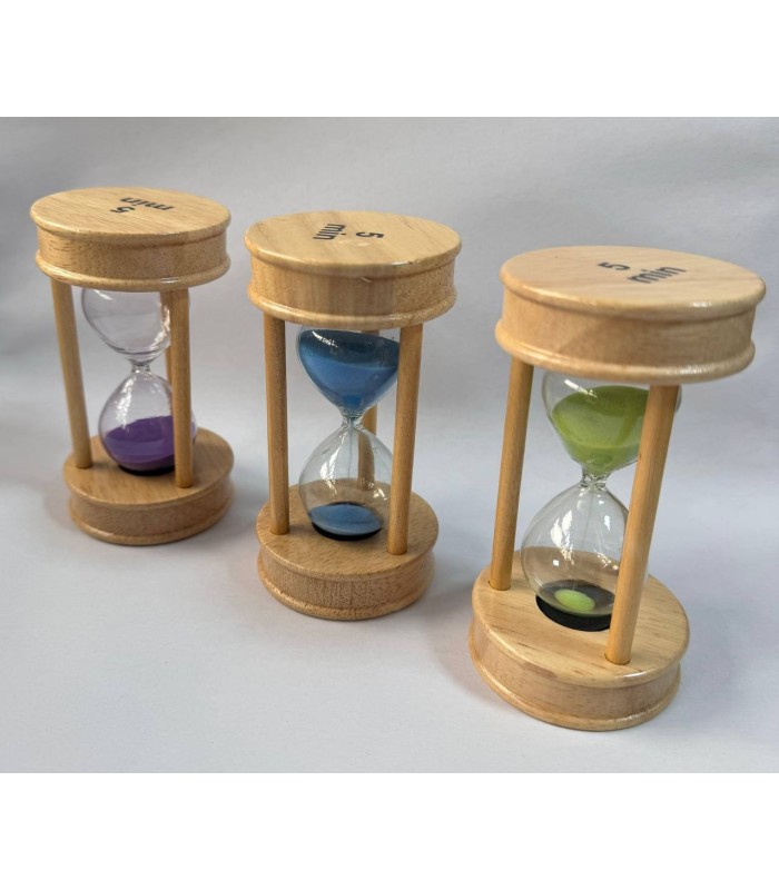 ساعت شنی چوبی گرد 5 دقیقه ای