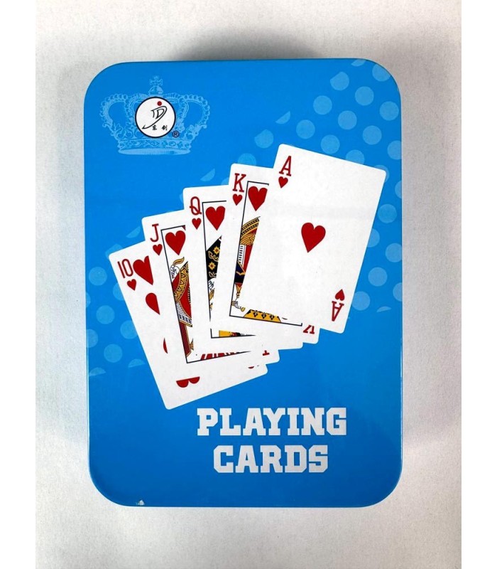کارت بازی جعبه فلزی آبی  Playing Card Blue