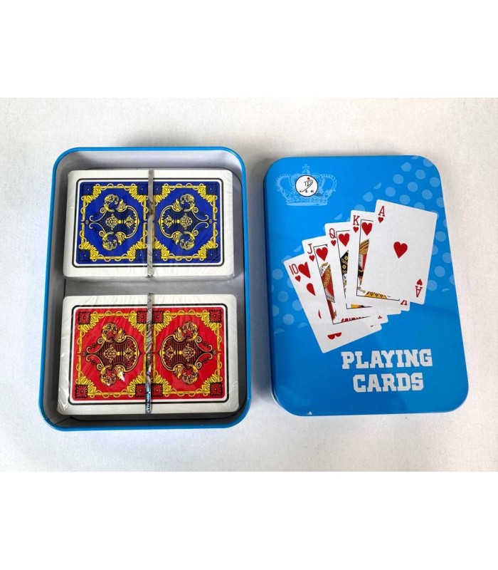 کارت بازی جعبه فلزی آبی  Playing Card Blue
