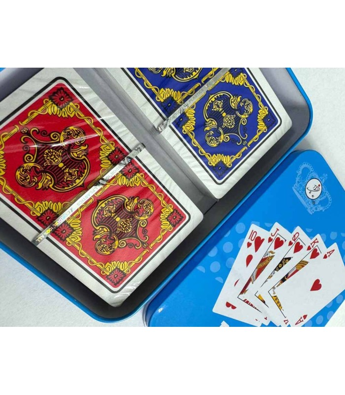 کارت بازی جعبه فلزی آبی  Playing Card Blue