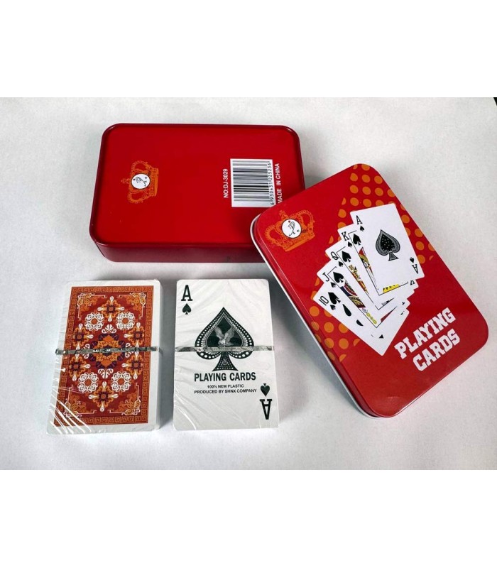 کارت بازی جعبه فلزی قرمز Playing Card Red