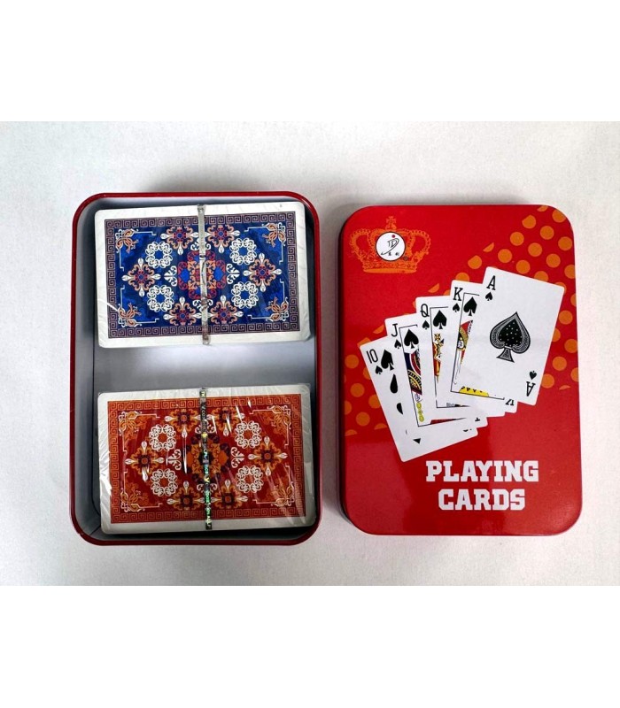 کارت بازی جعبه فلزی قرمز Playing Card Red